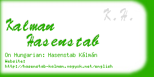kalman hasenstab business card